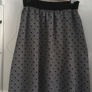 Black and white flare skirt